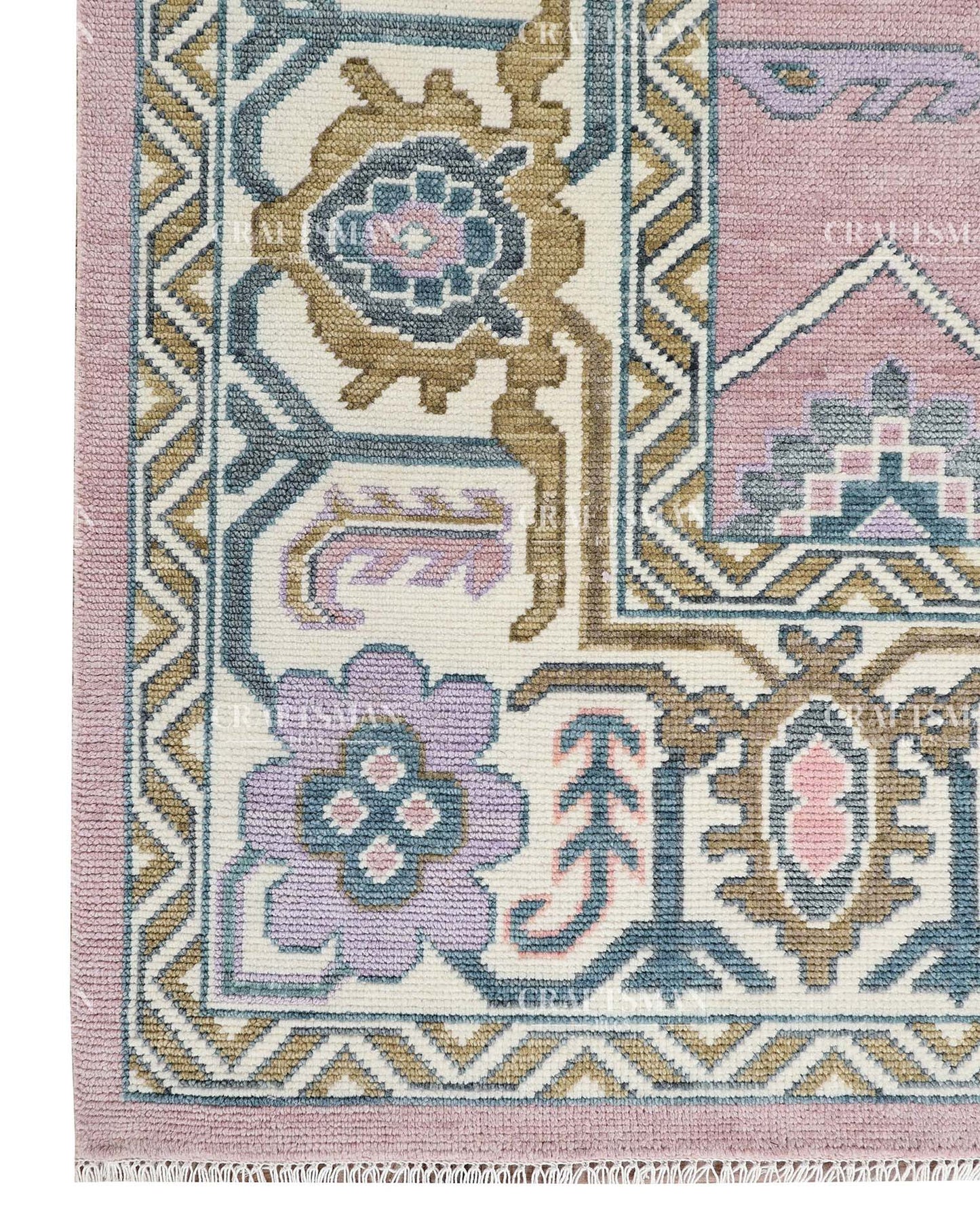 8x10 feet Wool Hand-Knotted Oushak-Inspired Rug | Craftsman Rugs Exclusive