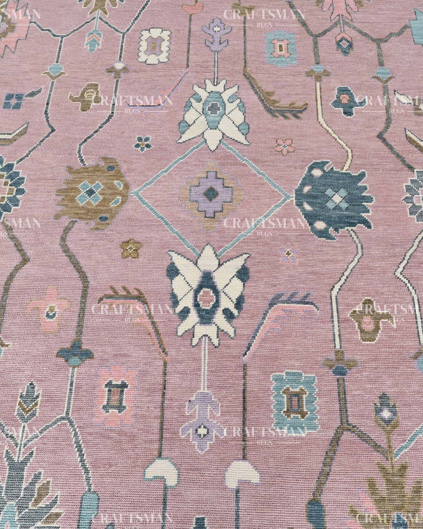 8x10 feet Wool Hand-Knotted Oushak-Inspired Rug | Craftsman Rugs Exclusive