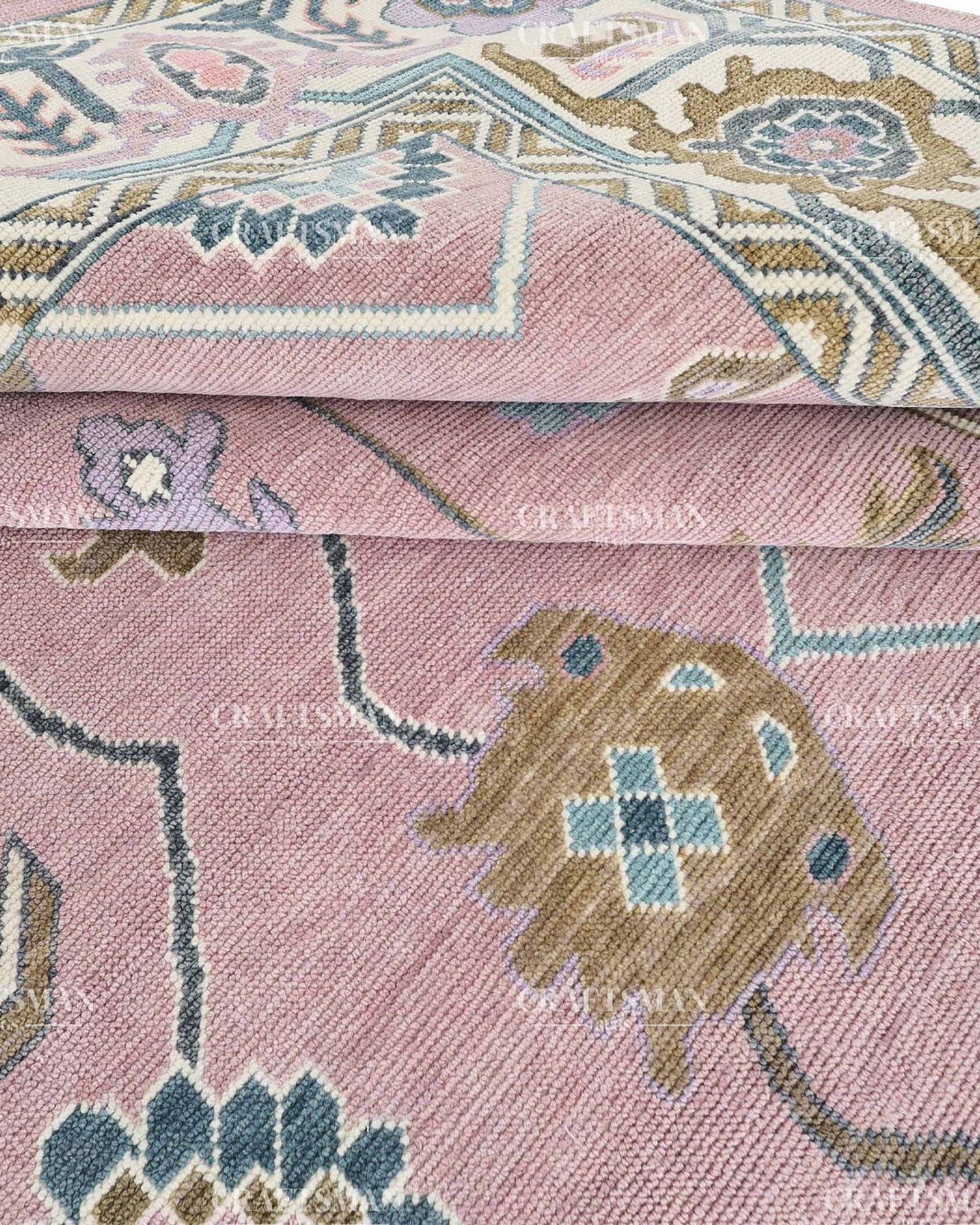 8x10 feet Wool Hand-Knotted Oushak-Inspired Rug | Craftsman Rugs Exclusive