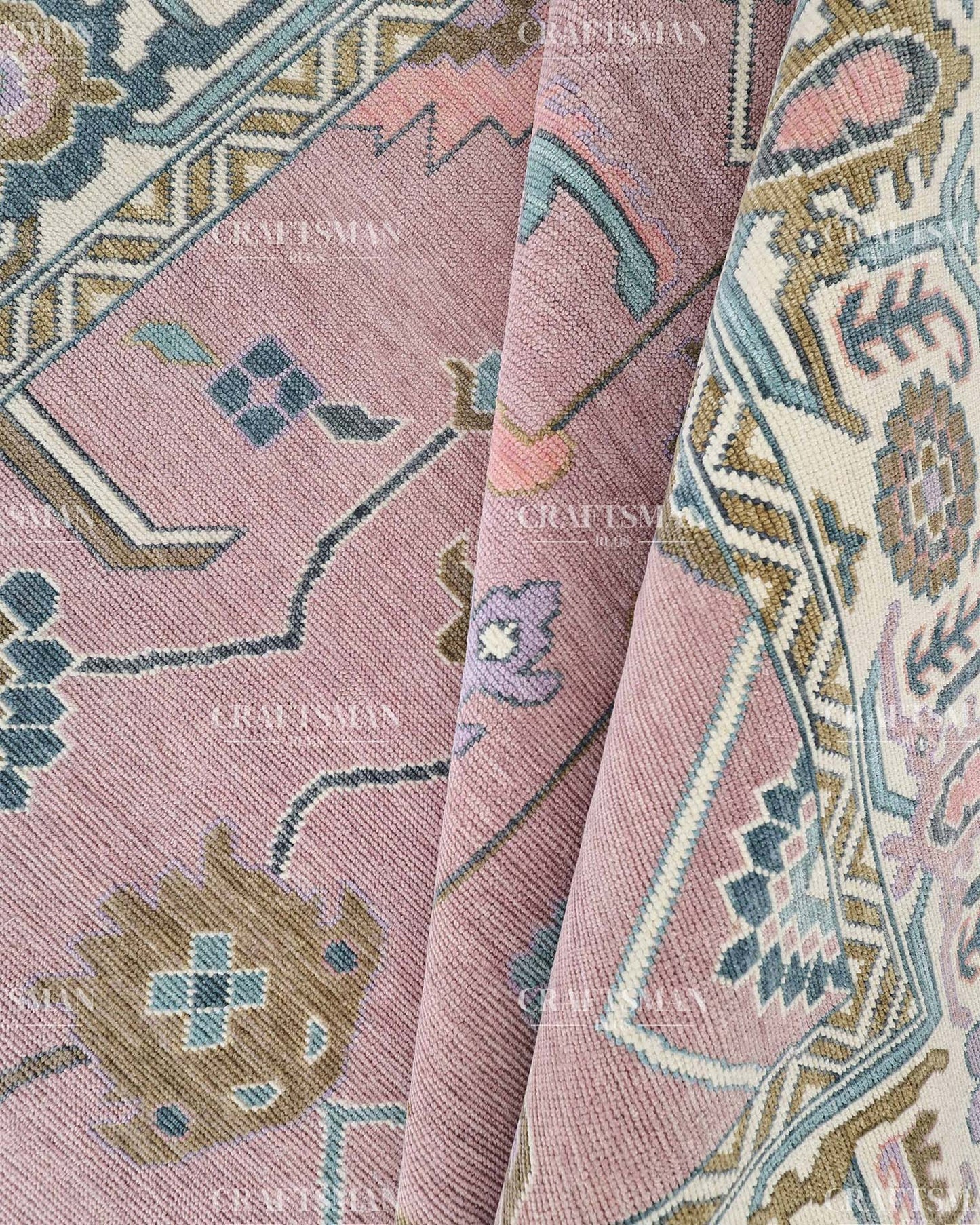 8x10 feet Wool Hand-Knotted Oushak-Inspired Rug | Craftsman Rugs Exclusive