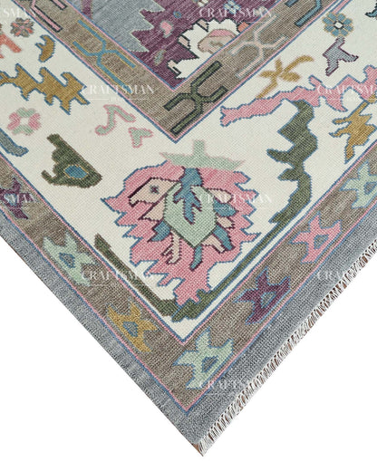 Seljuk Wool Hand-Knotted Oushak-Inspired Rug