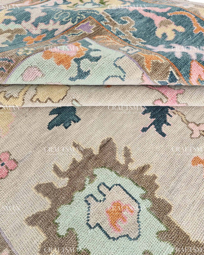 Troya Wool Hand-Knotted Oushak-Inspired Rug