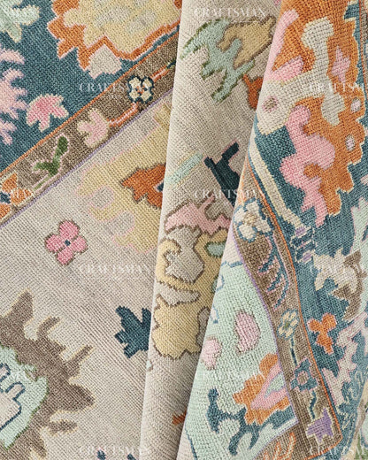 Troya Wool Hand-Knotted Oushak-Inspired Rug