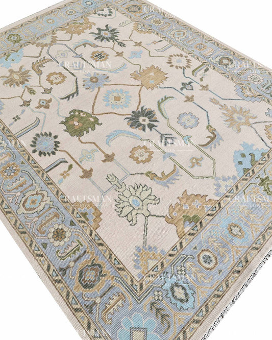 Byzantia Wool Hand-Knotted Oushak-Inspired Rug