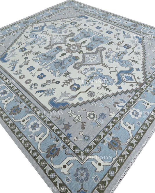 Terranova Wool Hand-Knotted Oushak-Inspired Rug