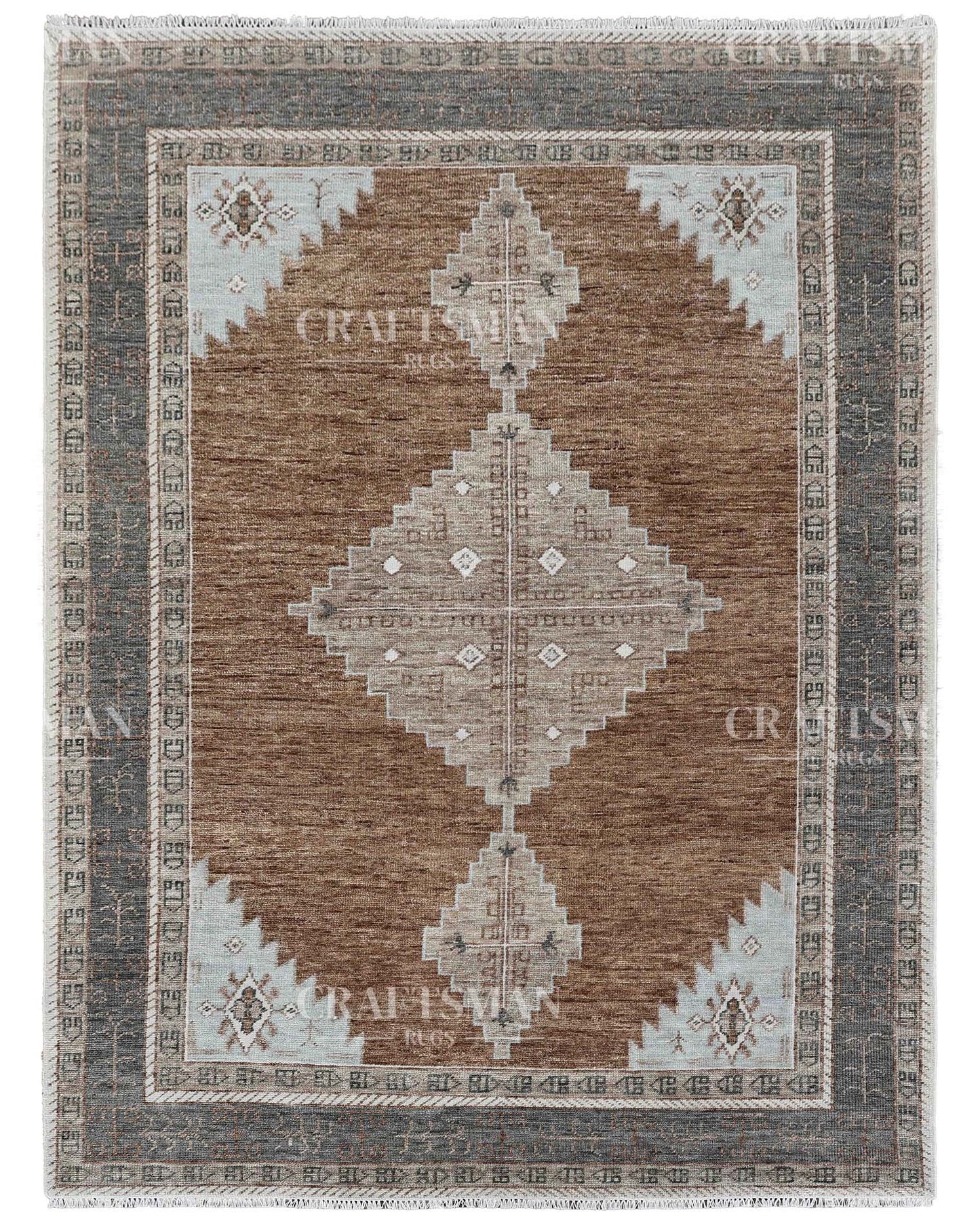 Yorin Wool Hand-Knotted Oushak-Inspired Rug