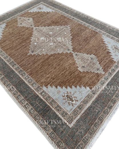 Yorin Wool Hand-Knotted Oushak-Inspired Rug