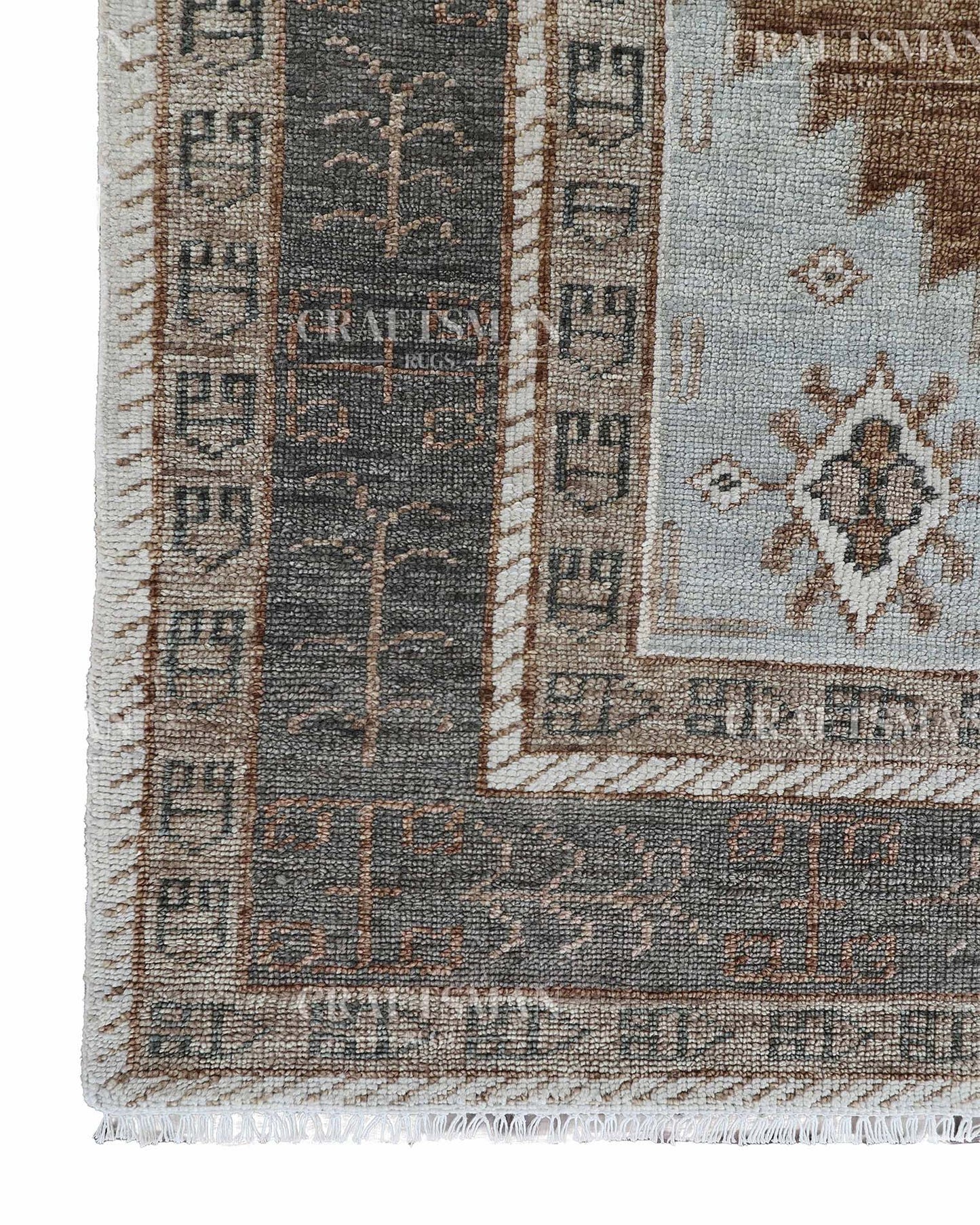 Yorin Wool Hand-Knotted Oushak-Inspired Rug