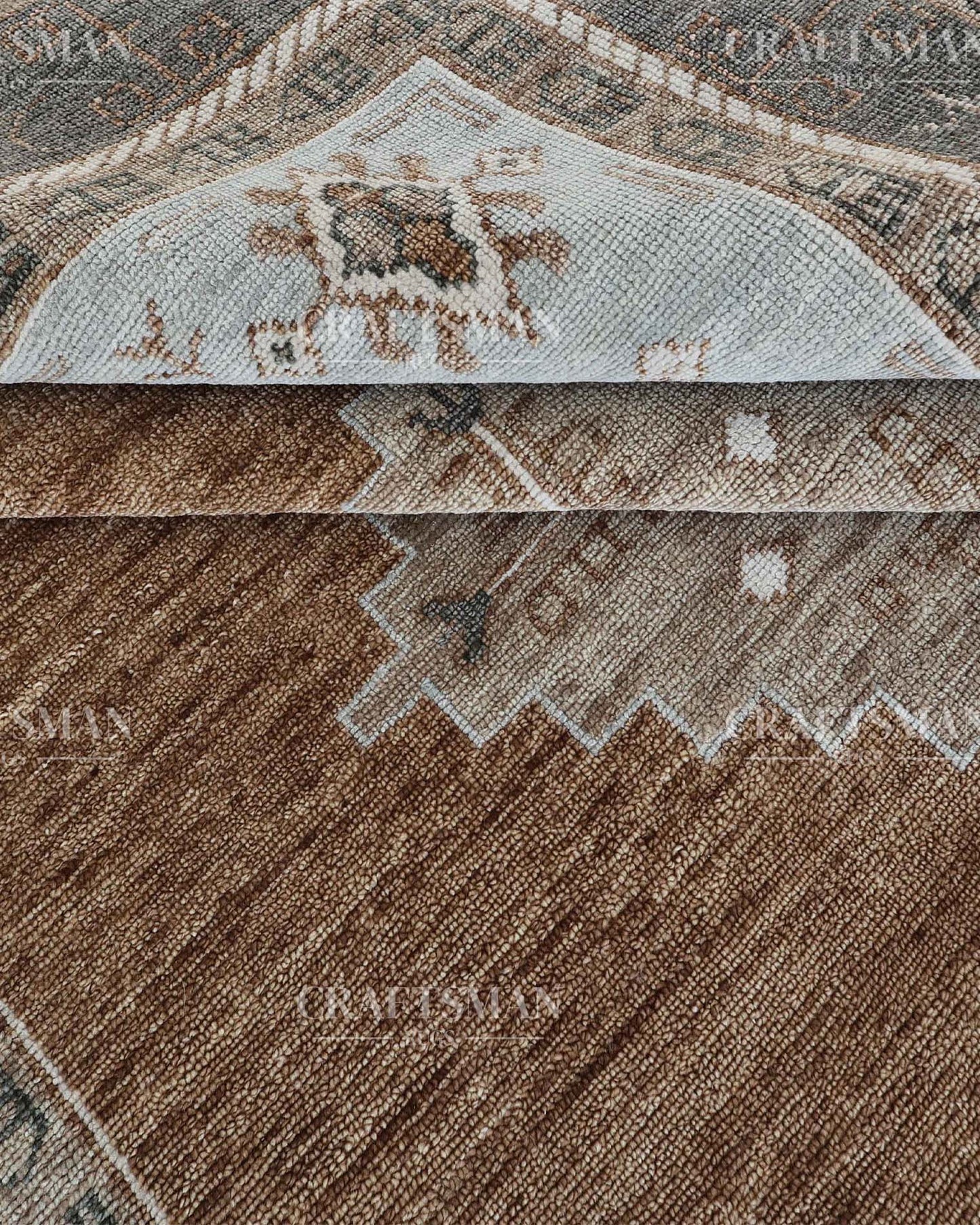 Yorin Wool Hand-Knotted Oushak-Inspired Rug