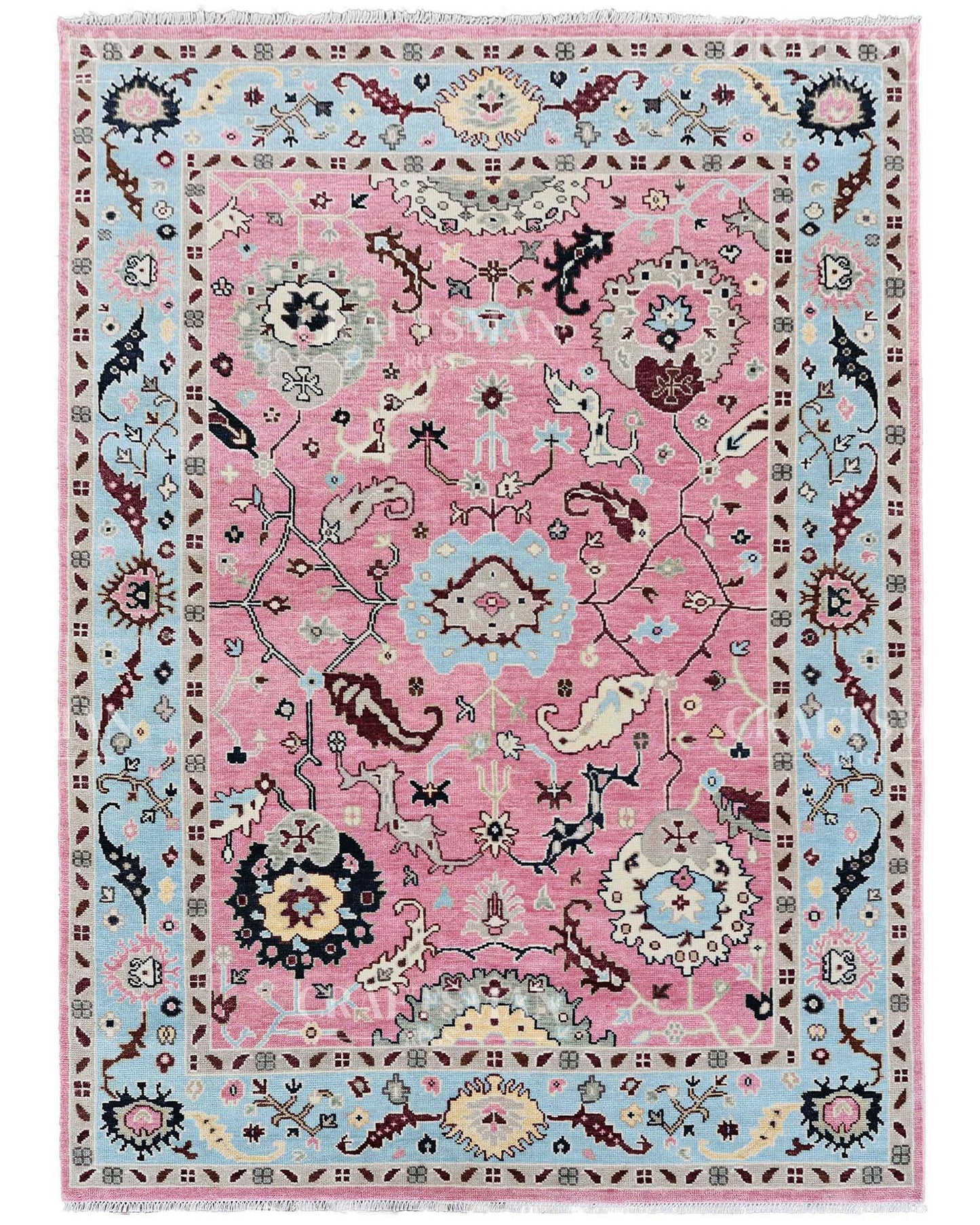 Lorva Wool Hand-Knotted Oushak-Inspired Rug