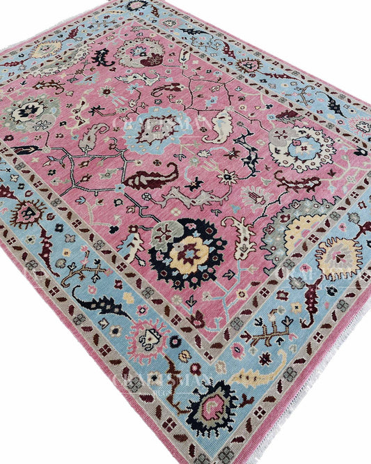 Lorva Wool Hand-Knotted Oushak-Inspired Rug