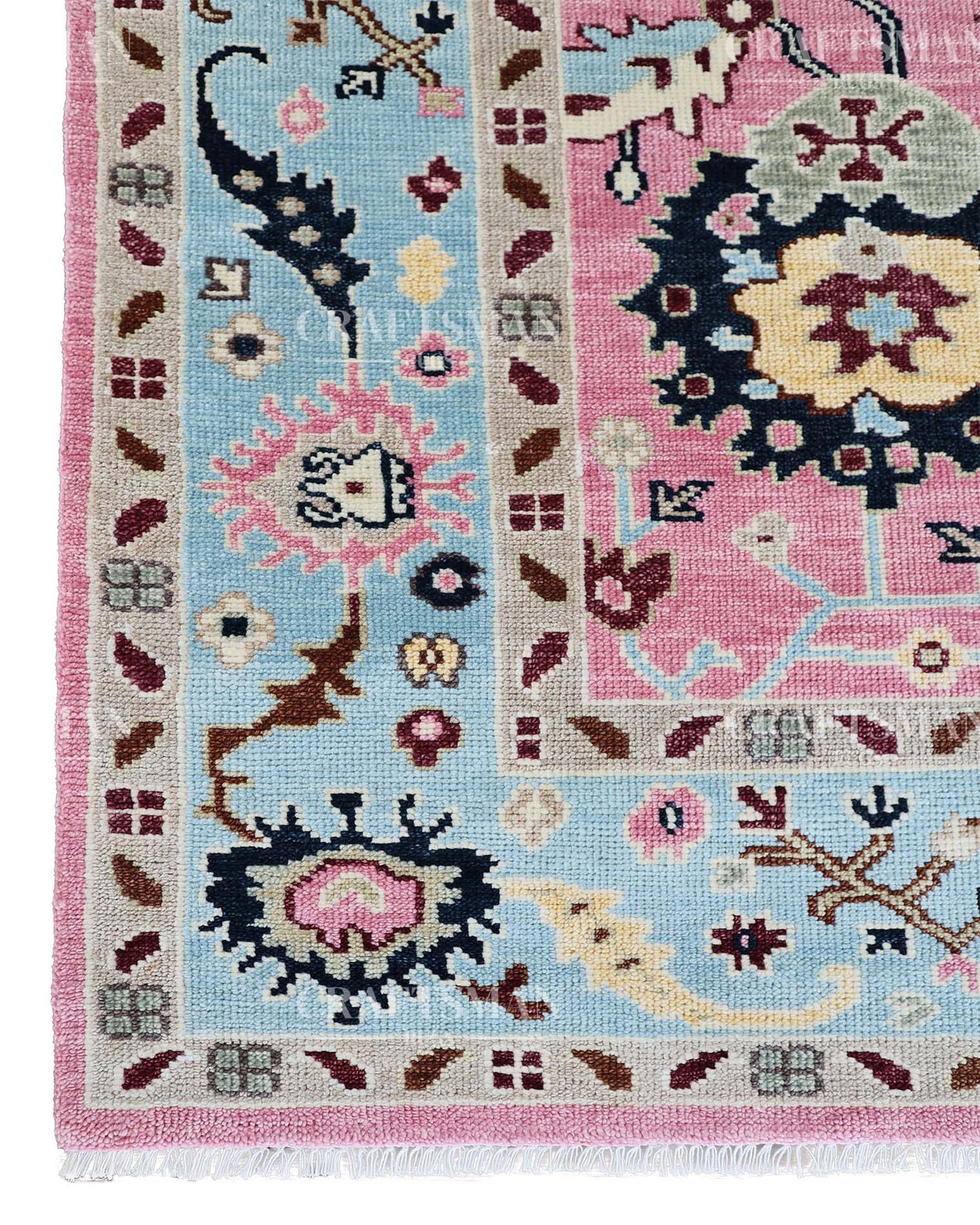 Lorva Wool Hand-Knotted Oushak-Inspired Rug