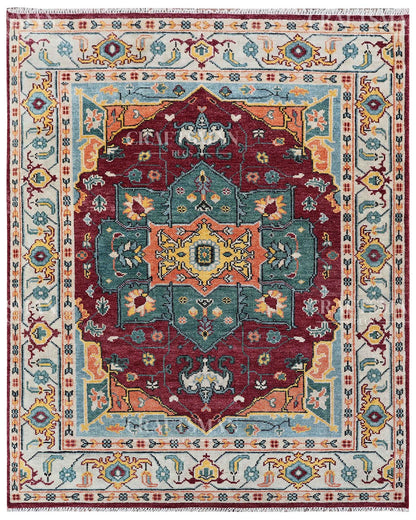 Vinra Wool Hand-Knotted Oushak-Inspired Rug