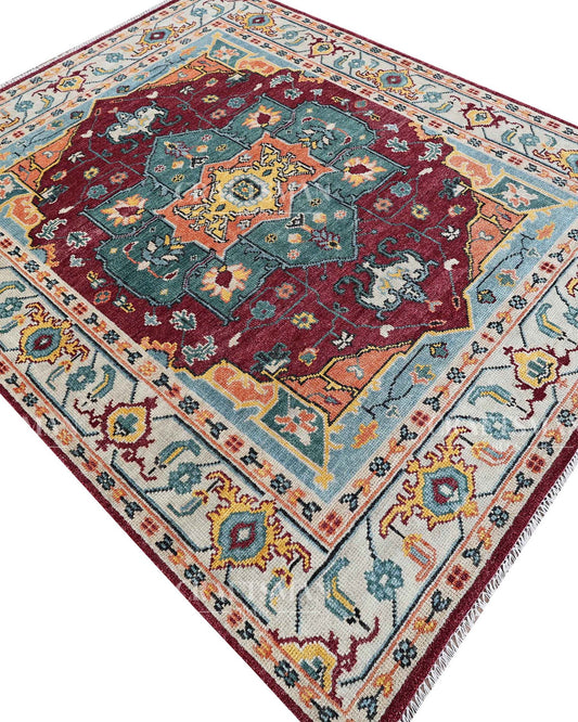 Vinra Wool Hand-Knotted Oushak-Inspired Rug