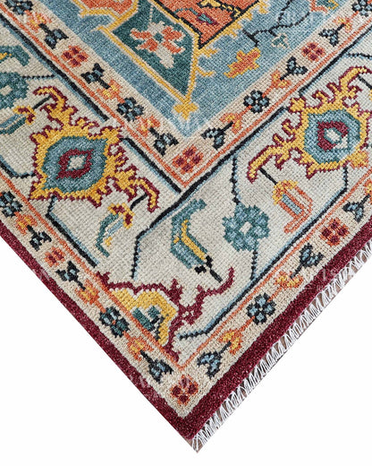 Vinra Wool Hand-Knotted Oushak-Inspired Rug