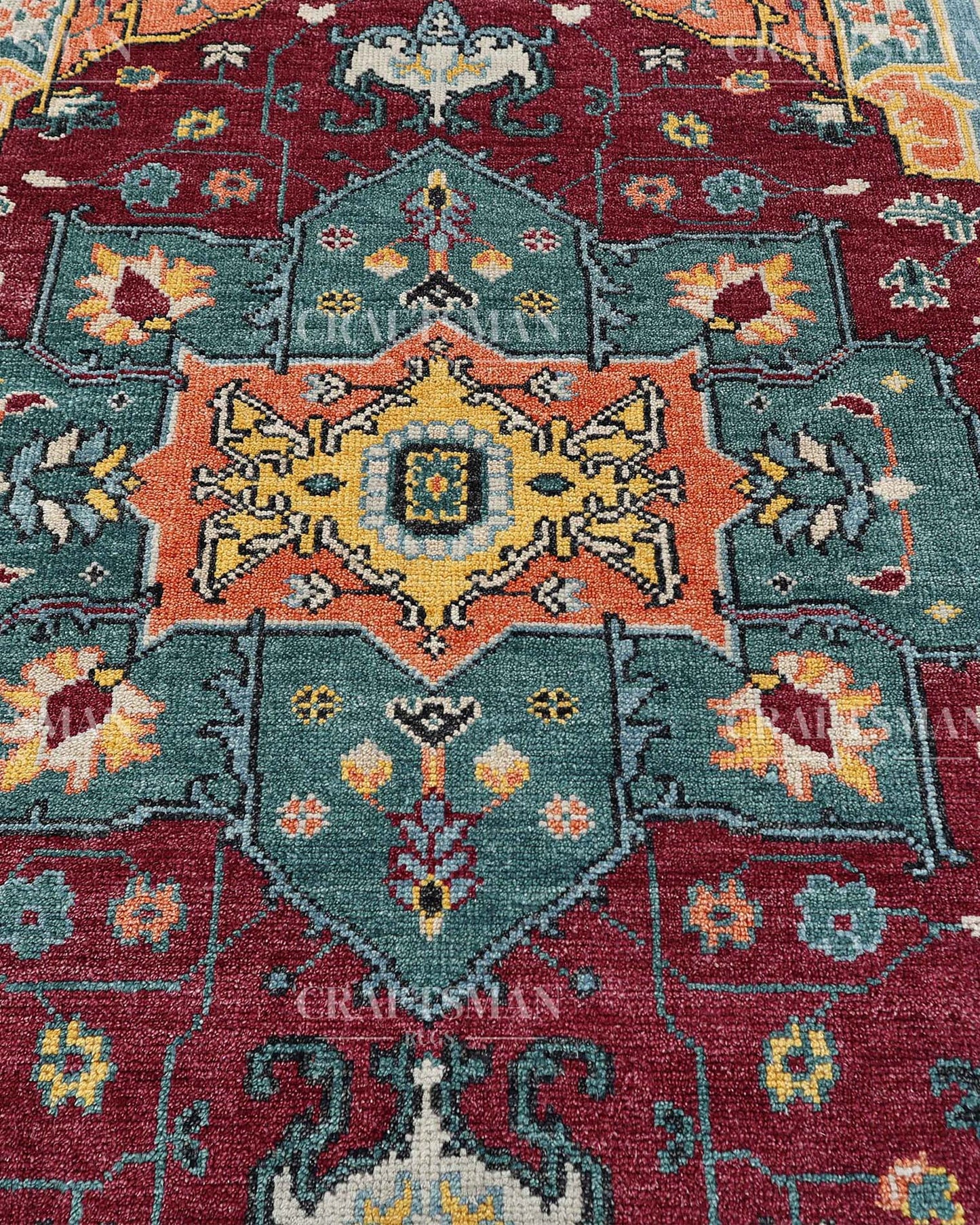 Vinra Wool Hand-Knotted Oushak-Inspired Rug