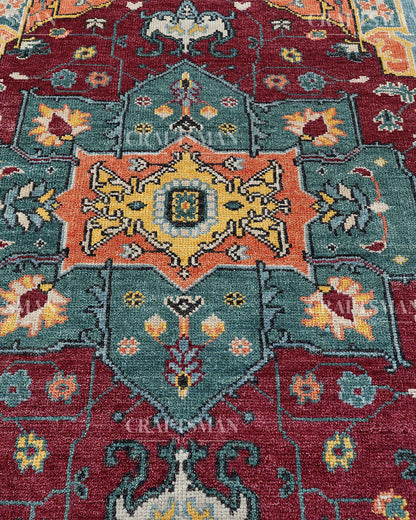 Vinra Wool Hand-Knotted Oushak-Inspired Rug