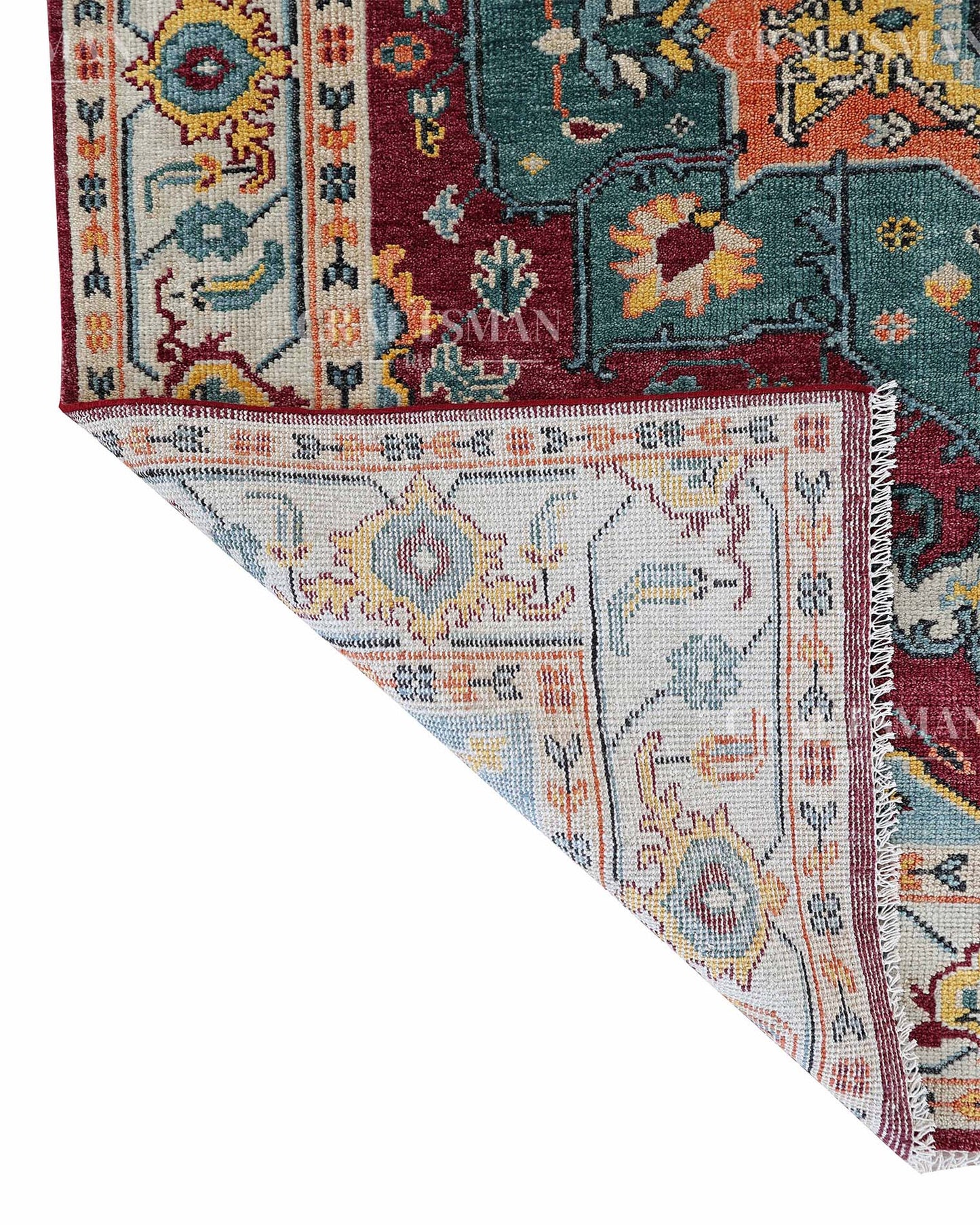 Vinra Wool Hand-Knotted Oushak-Inspired Rug