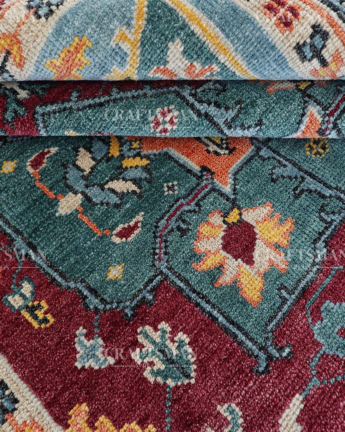 Vinra Wool Hand-Knotted Oushak-Inspired Rug