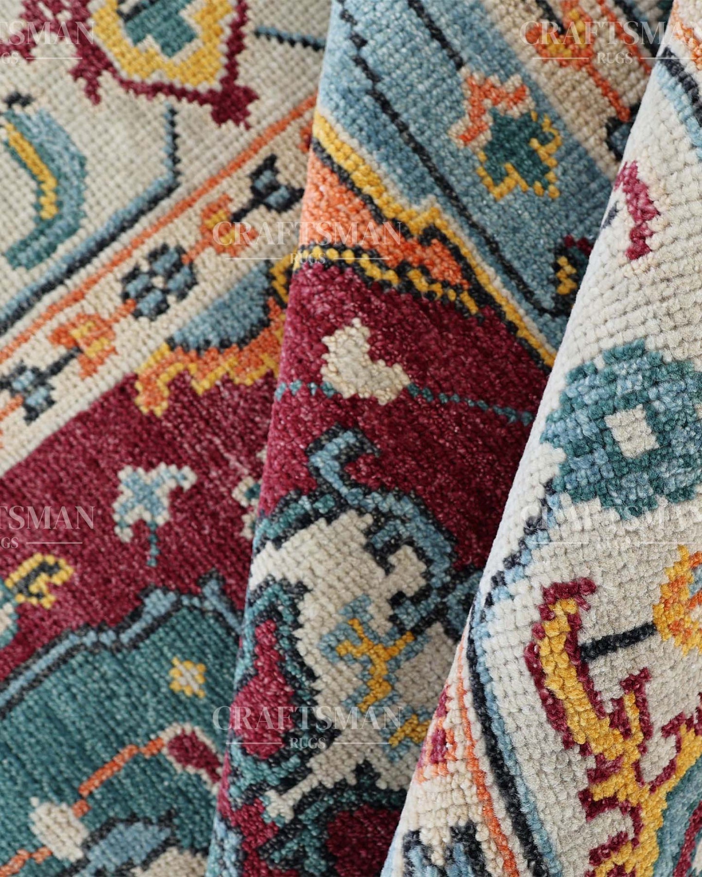 Vinra Wool Hand-Knotted Oushak-Inspired Rug