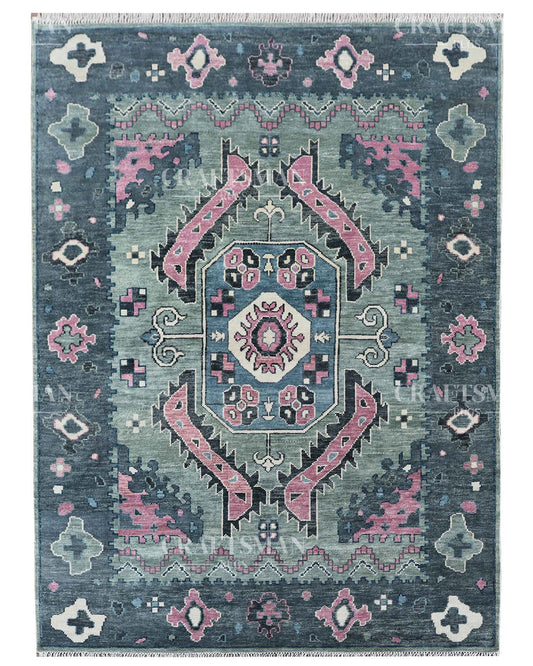 Rivis Wool Hand-Knotted Oushak-Inspired Rug