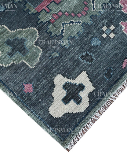 Rivis Wool Hand-Knotted Oushak-Inspired Rug