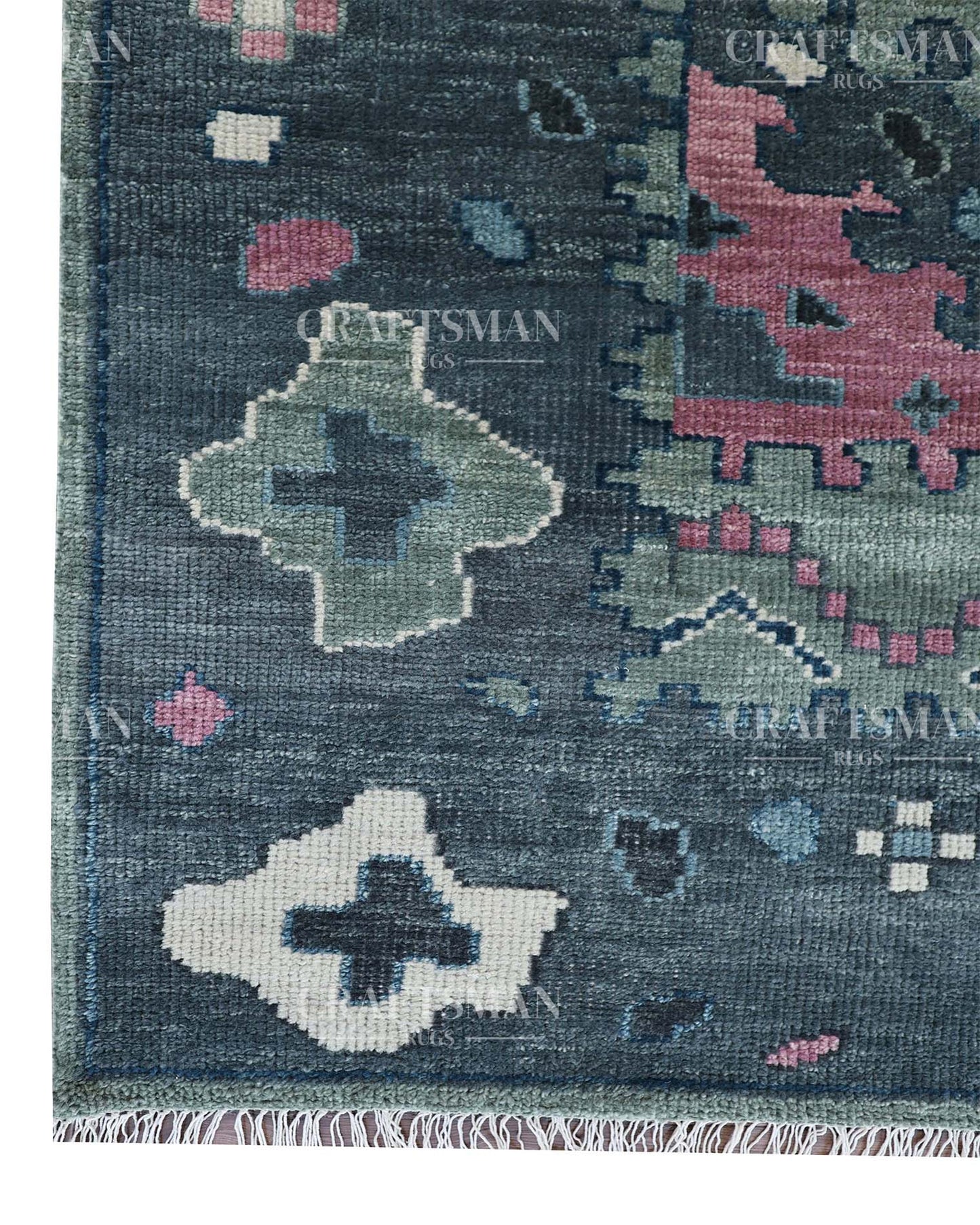 Rivis Wool Hand-Knotted Oushak-Inspired Rug