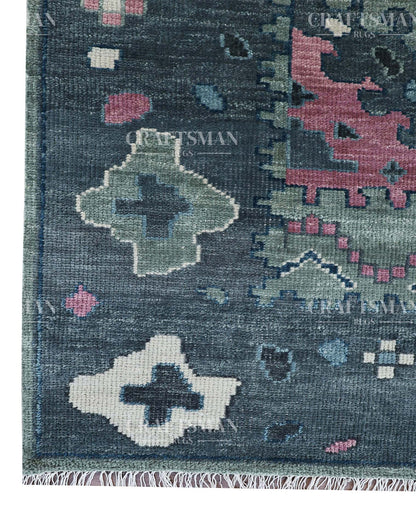 Rivis Wool Hand-Knotted Oushak-Inspired Rug