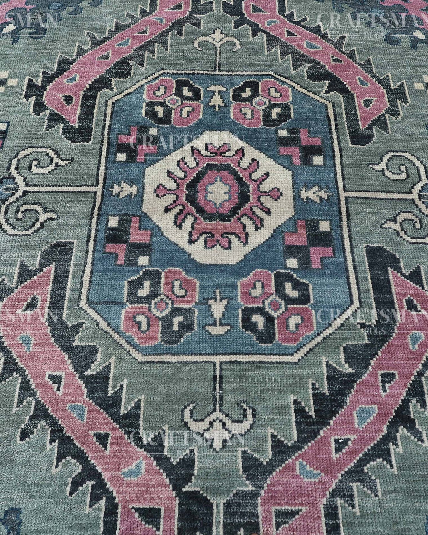 Rivis Wool Hand-Knotted Oushak-Inspired Rug