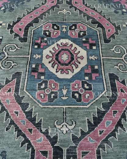 Rivis Wool Hand-Knotted Oushak-Inspired Rug