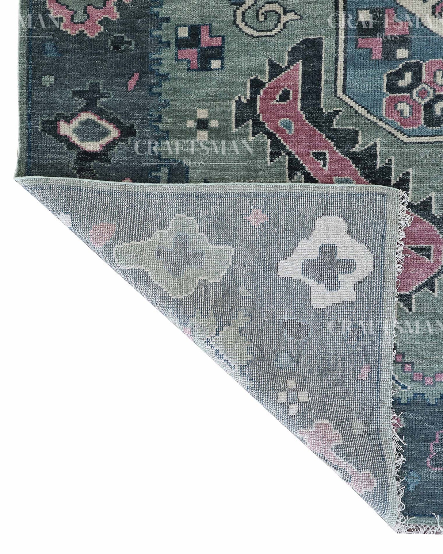 Rivis Wool Hand-Knotted Oushak-Inspired Rug