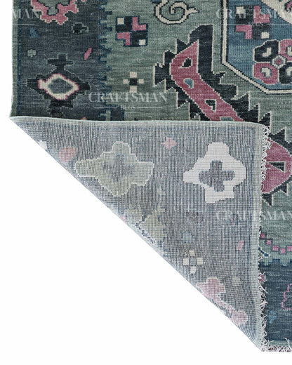 Rivis Wool Hand-Knotted Oushak-Inspired Rug