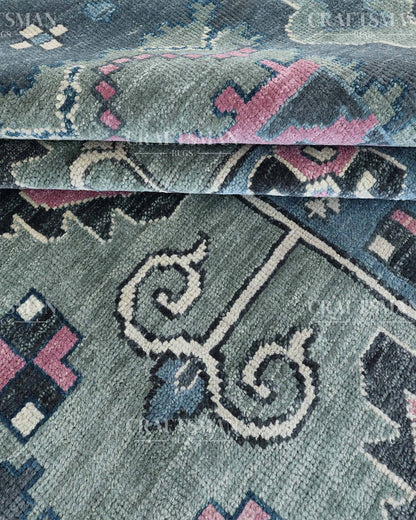 Rivis Wool Hand-Knotted Oushak-Inspired Rug