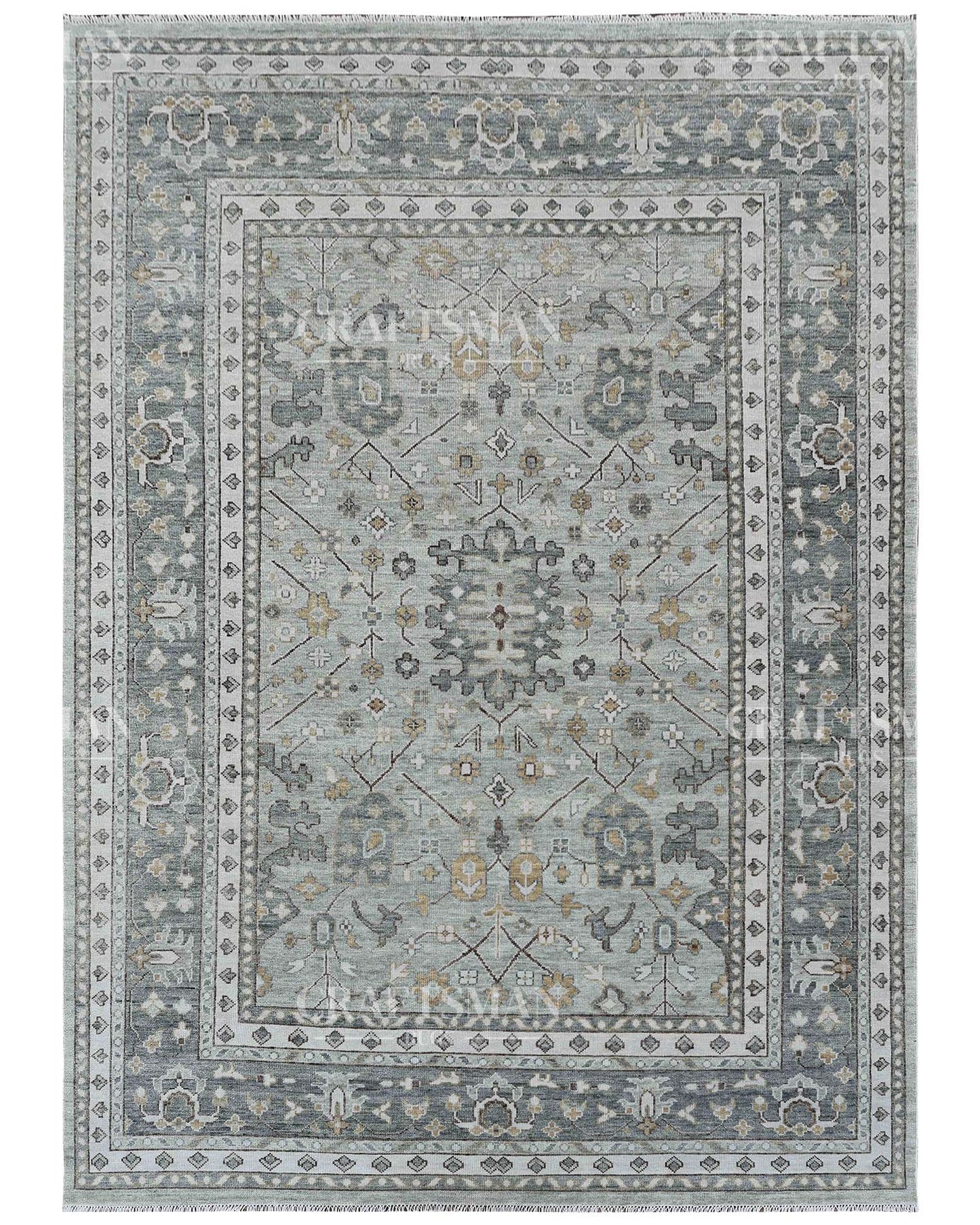 Eorin Wool Hand-Knotted Oushak-Inspired Rug