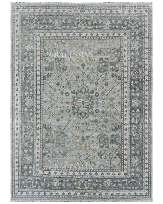 Eorin Wool Hand-Knotted Oushak-Inspired Rug