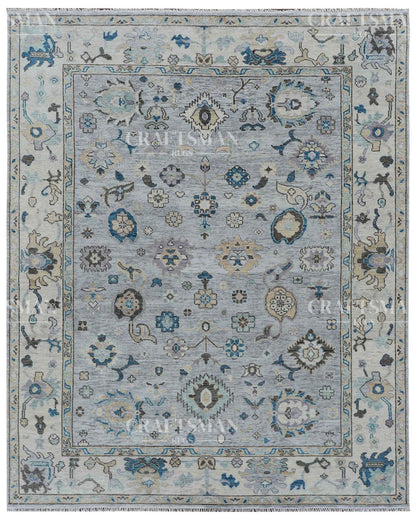 Calvis Wool Hand-Knotted Oushak-Inspired Rug