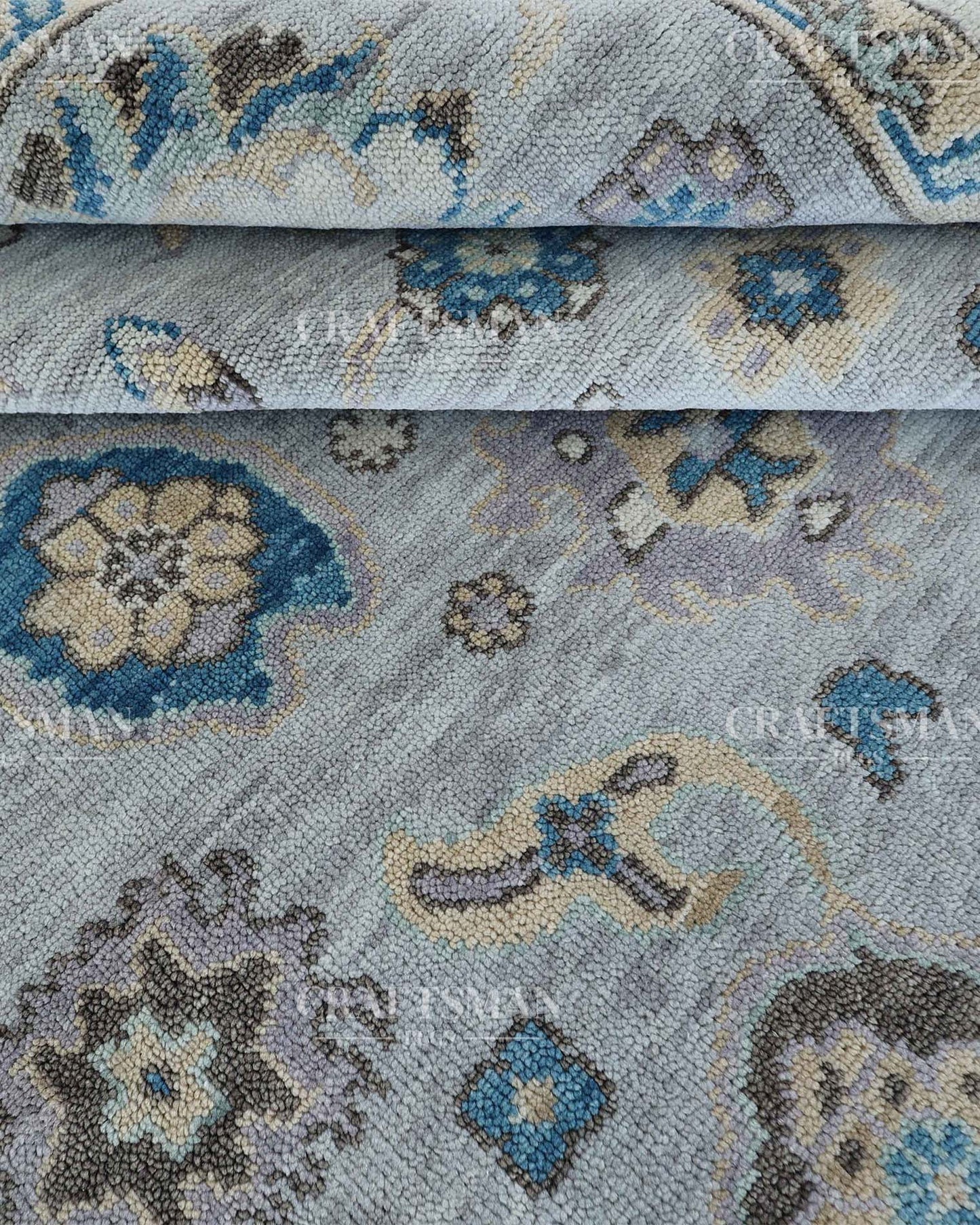 Calvis Wool Hand-Knotted Oushak-Inspired Rug