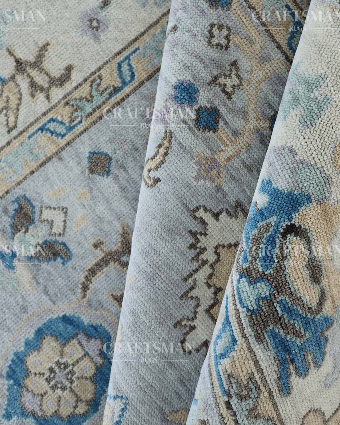 Calvis Wool Hand-Knotted Oushak-Inspired Rug