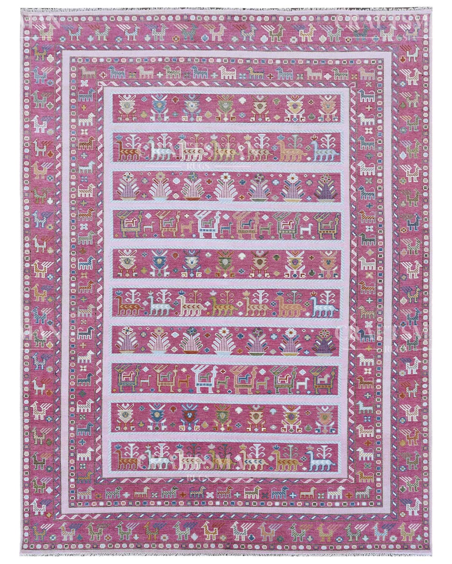 Tavris Wool Hand-Knotted Oushak-Inspired Rug