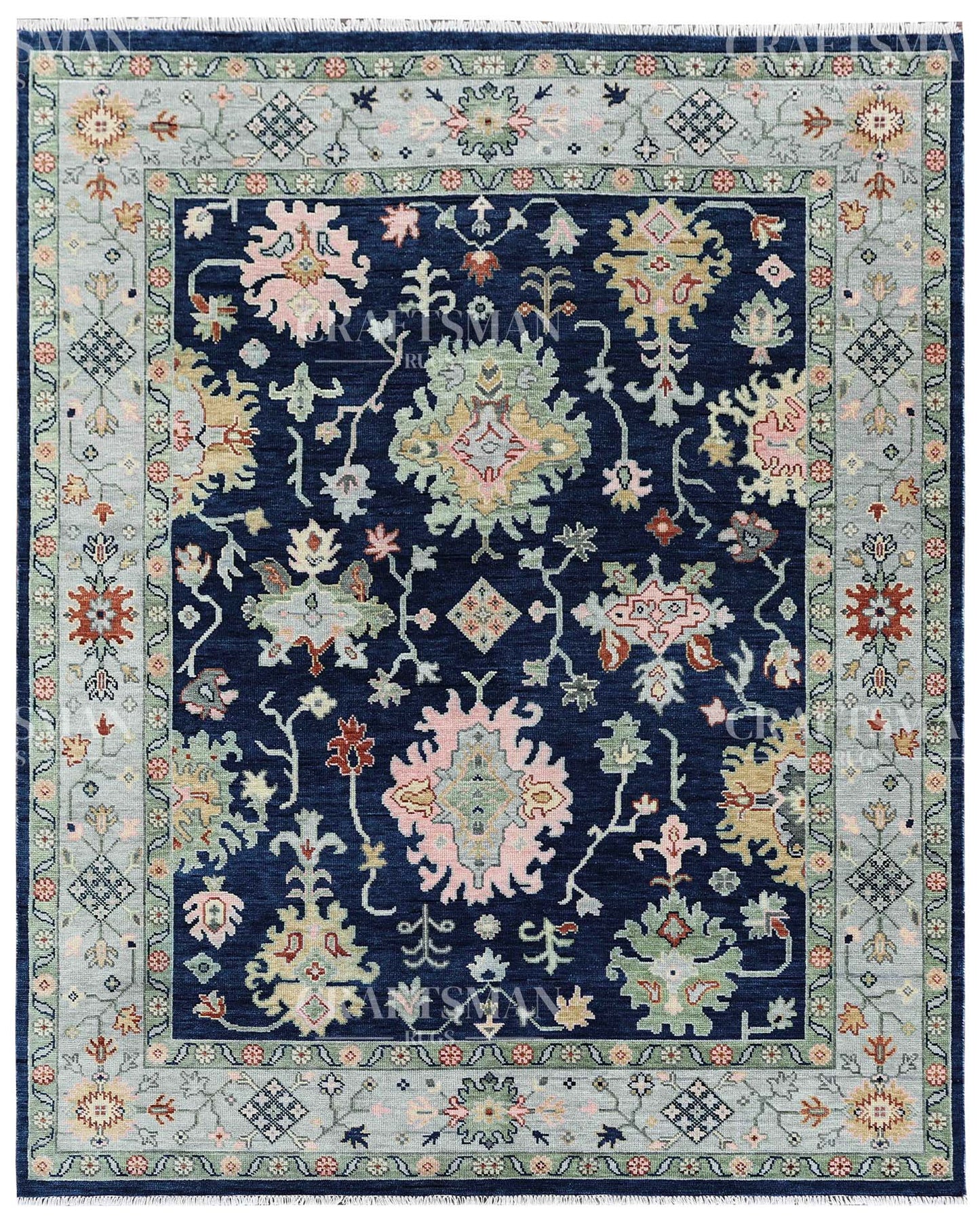 Arlis Wool Hand-Knotted Oushak-Inspired Rug