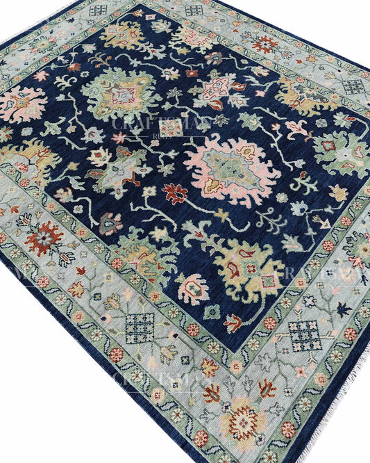 Arlis Wool Hand-Knotted Oushak-Inspired Rug