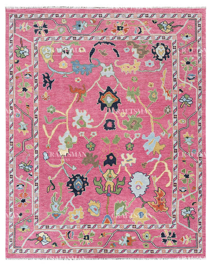 8x10 feet Wool Hand-Knotted Oushak-Inspired Rug | Craftsman Rugs Exclusive