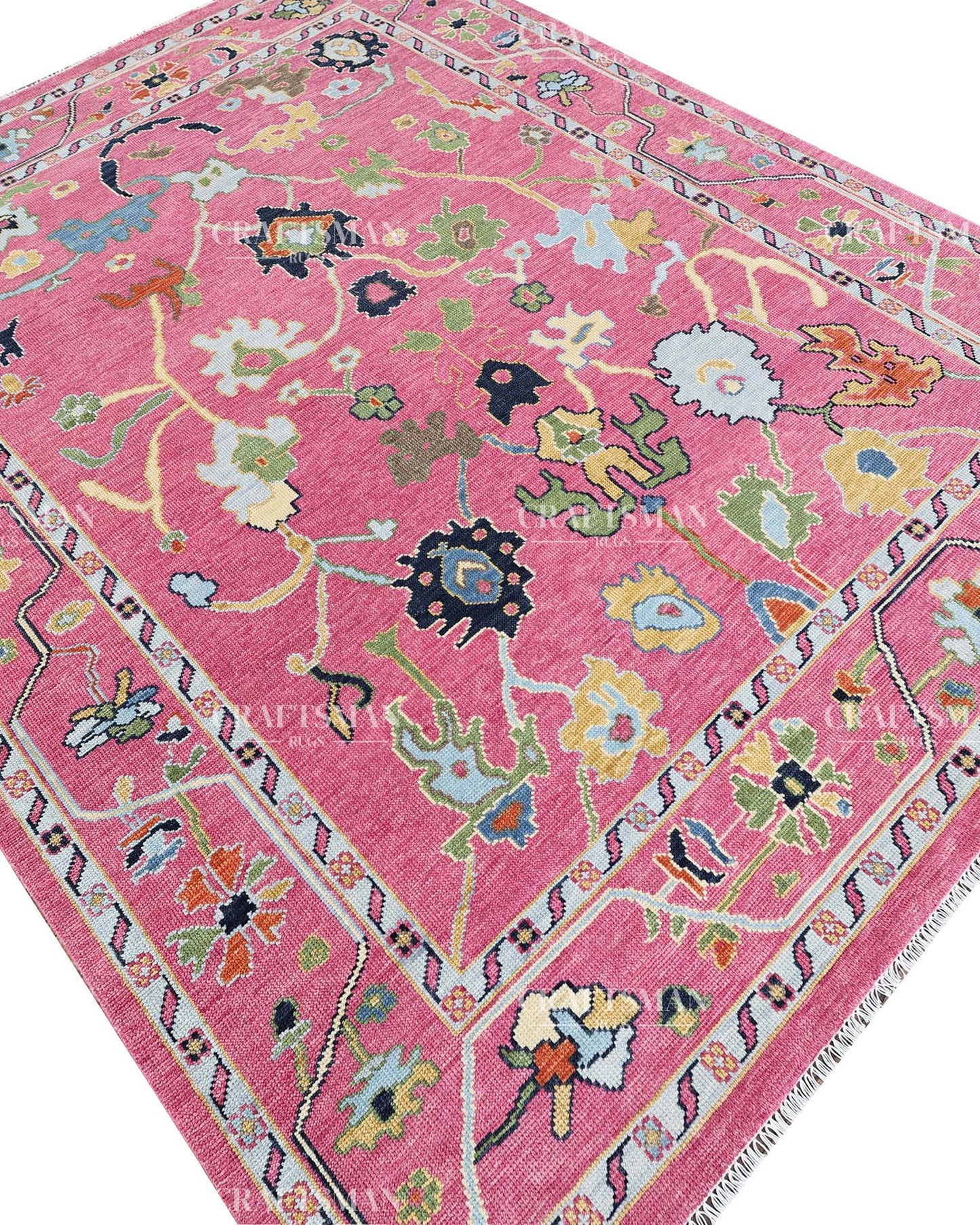 8x10 feet Wool Hand-Knotted Oushak-Inspired Rug | Craftsman Rugs Exclusive