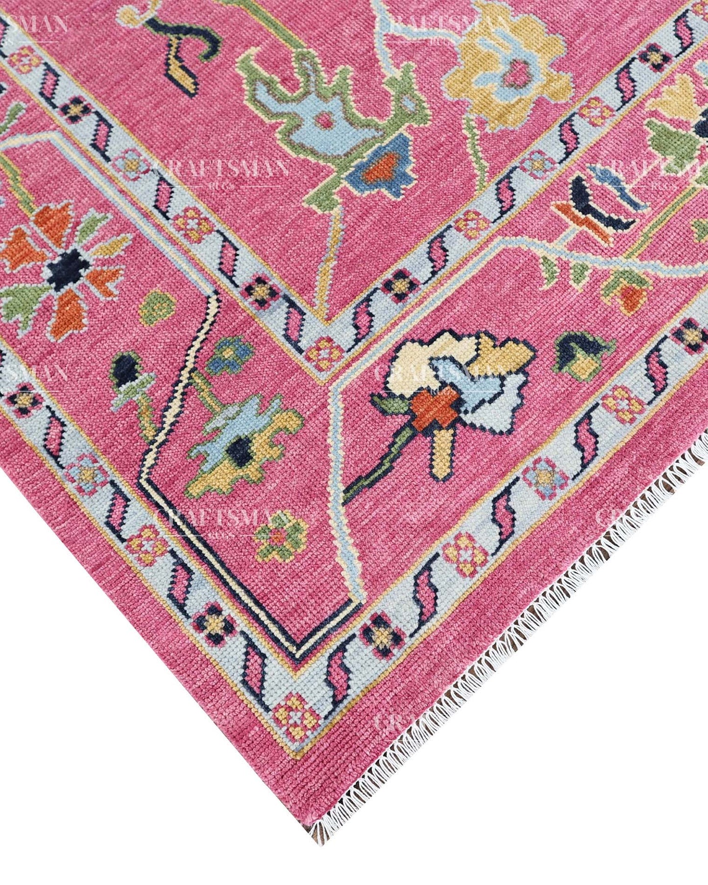 8x10 feet Wool Hand-Knotted Oushak-Inspired Rug | Craftsman Rugs Exclusive