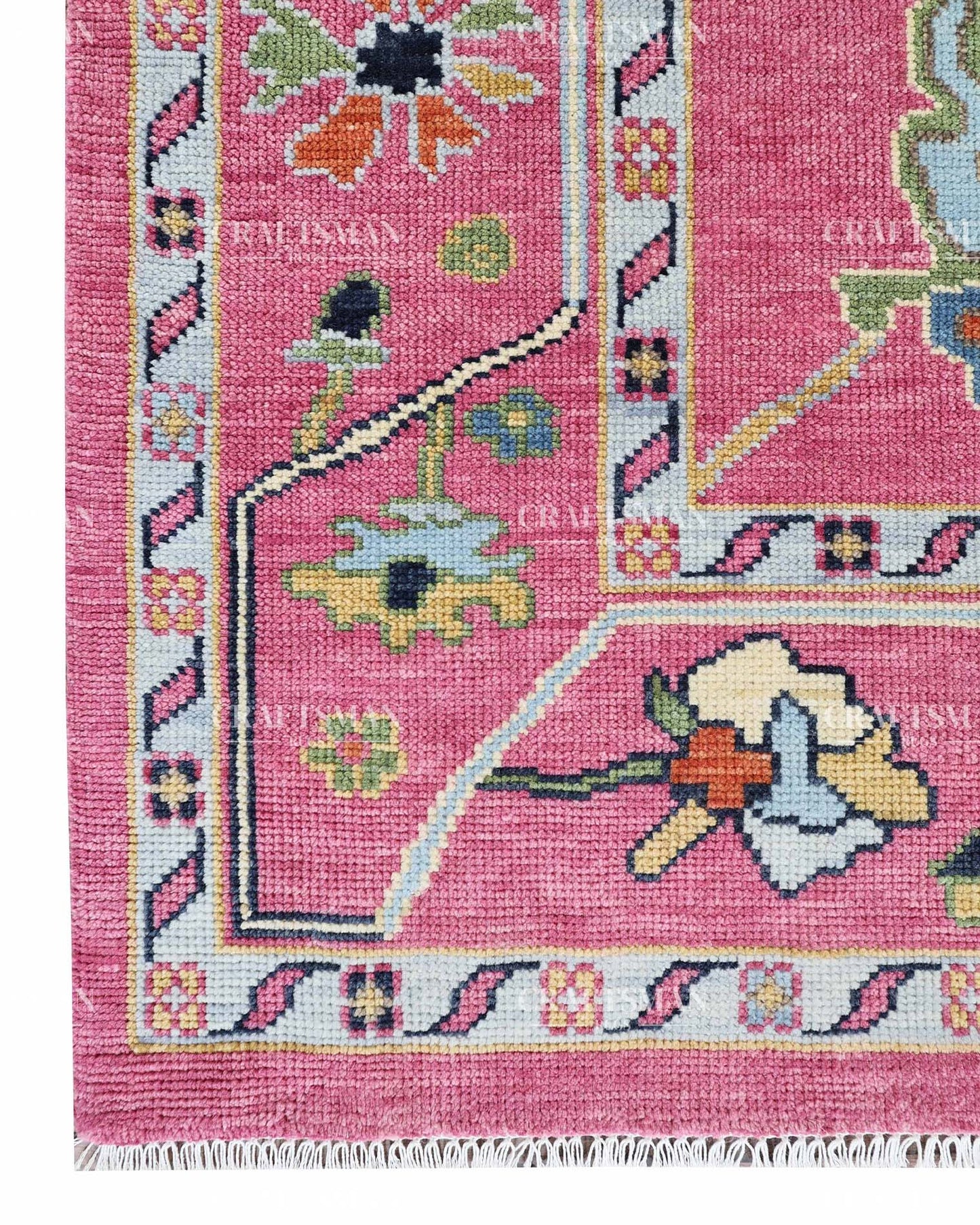 8x10 feet Wool Hand-Knotted Oushak-Inspired Rug | Craftsman Rugs Exclusive