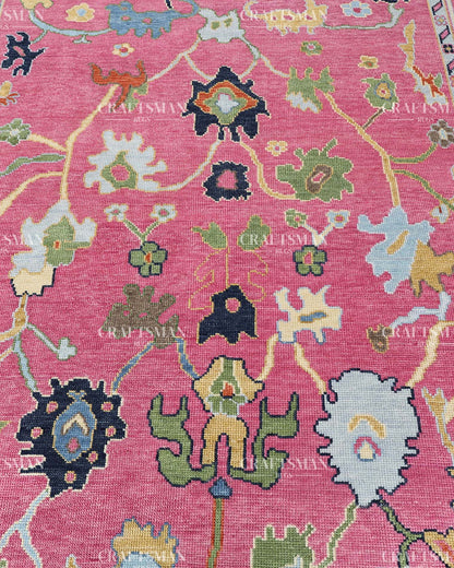 8x10 feet Wool Hand-Knotted Oushak-Inspired Rug | Craftsman Rugs Exclusive