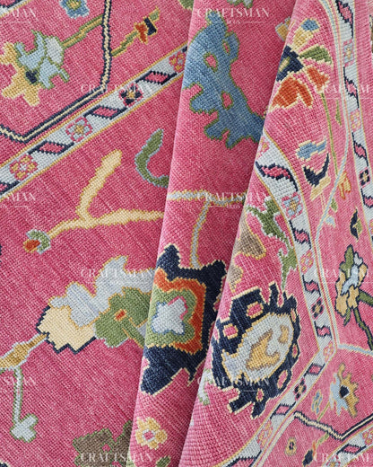 8x10 feet Wool Hand-Knotted Oushak-Inspired Rug | Craftsman Rugs Exclusive