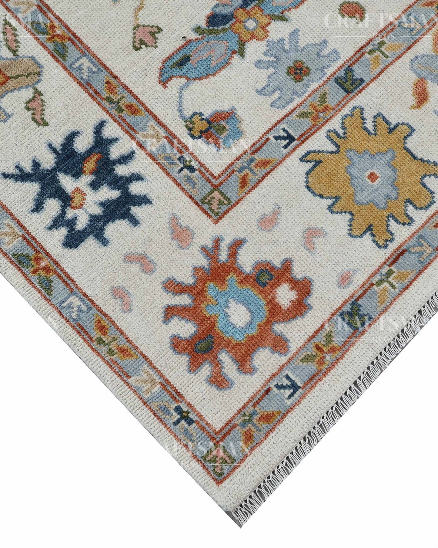 Solin Wool Hand-Knotted Oushak-Inspired Rug