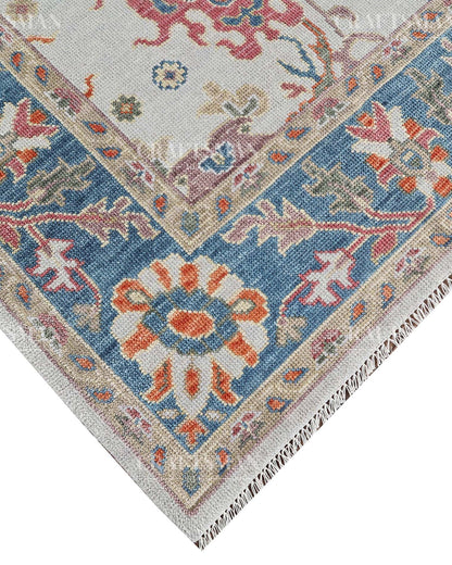 Aviris Wool Hand-Knotted Oushak-Inspired Rug