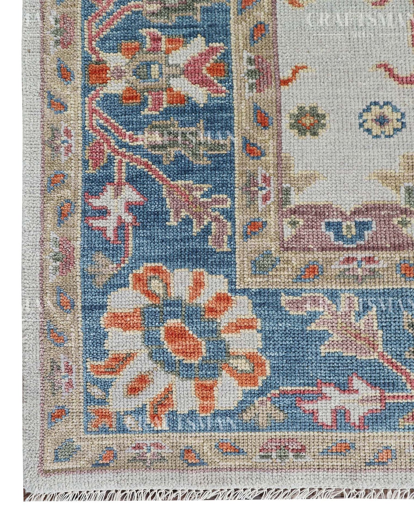 Aviris Wool Hand-Knotted Oushak-Inspired Rug
